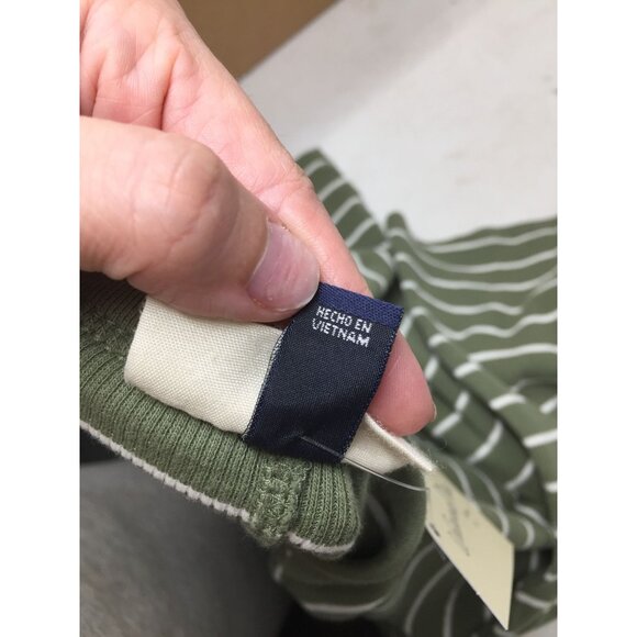 Women's Universal Thread Green and White Striped Long Sleeve Shirt (NWT) - Picture 7 of 8